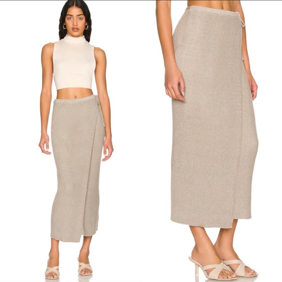Free People Dresses & Skirts - Free People Borderline Midi Skirt Marble Combo Size Small Revolve Ribbed Boho S